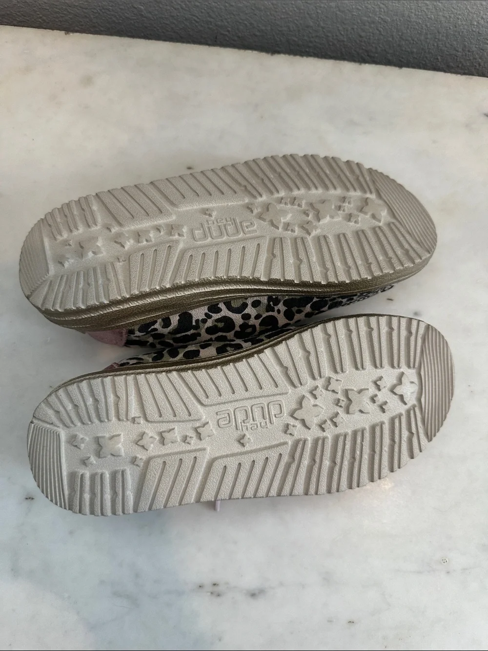 Hey Dude Kids Leopard Print Slip-On Moccasins with Pink Trim